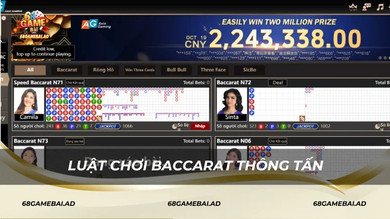Luật chơi Baccarat thông tấn