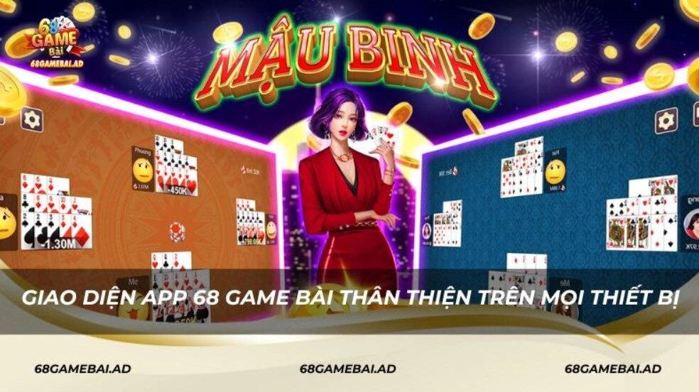Giao diện app 68 Game Bài thân thiện trên mọi thiết bị